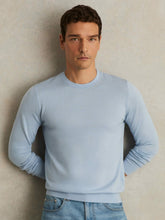Merino Wool Crew Neck Jumper Soft Blue | Mens