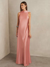 Petite Satin Cape Maxi Dress Pink | Womens