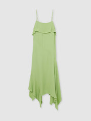 Ruffle-Detail Midi Dress Green | Womens