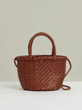 Leather Woven Mini Tote Bag Tan | Womens