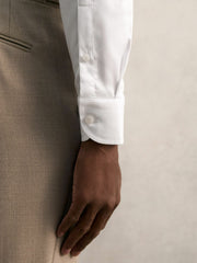 Slim Fit Cotton Pin Collar Shirt White | Mens
