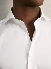 Slim Fit Slim-Fit Cotton Double-Cuff Shirt White | Mens
