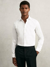 Regular Fit Slim-Fit Cotton-Sateen Shirt White | Mens