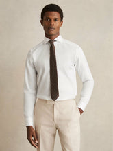Slim Fit Cotton-Twill Two-Fold Shirt Slim-Fit White | Mens