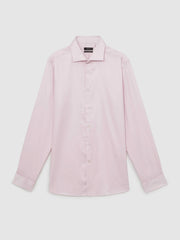 Regular Fit Slim-Fit Cotton-Sateen Shirt Pink | Mens