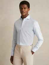 Slim Fit Cotton-Twill Two-Fold Shirt Slim-Fit Soft Blue | Mens