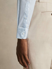 Slim Fit Cotton-Twill Two-Fold Shirt Slim-Fit Soft Blue | Mens