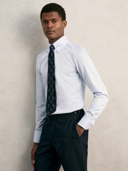 Slim Fit Cotton Pin Collar Shirt Soft Blue | Mens
