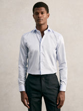 Regular Fit Cotton Sateen Shirt Mid Blue | Mens