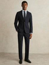 Wool-Blend Single-Breasted Suit Blazer Slim-Fit Navy | Mens