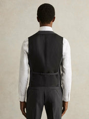 Wool-Blend Slim-Fit Waistcoat Grey | Mens