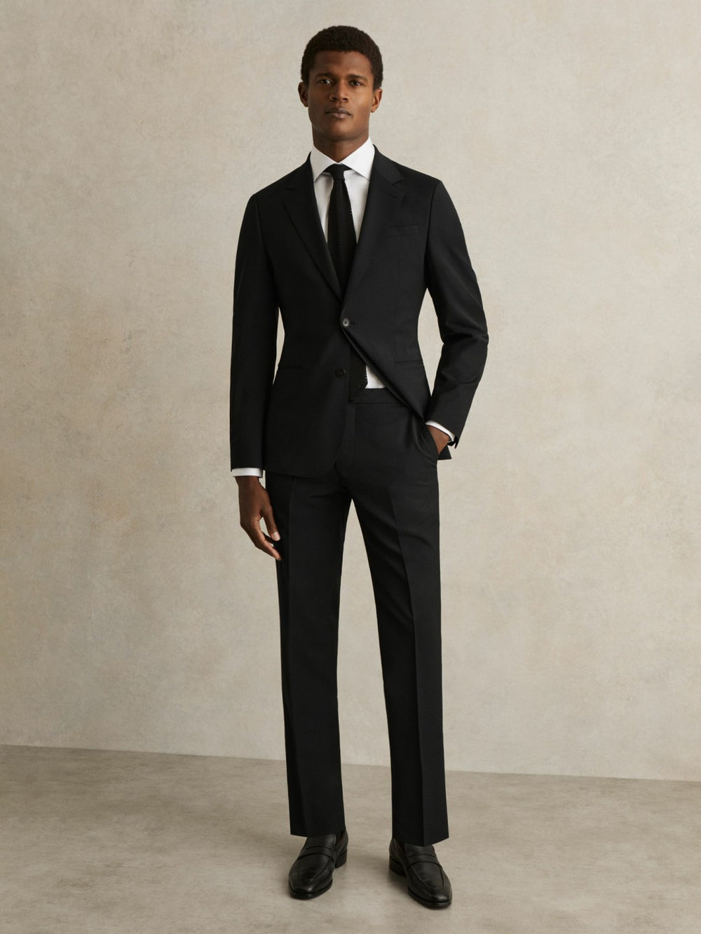 Slim-Fit Wool-Blend Suit Trousers Black | Mens