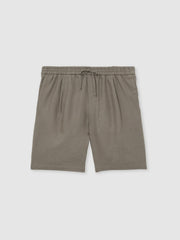 Linen Drawstring Shorts Mushroom Brown | Mens