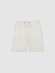 Linen Drawstring Shorts Stone | Mens