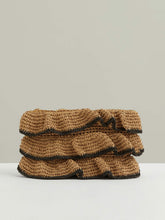 Raffia Ruffle Clutch Bag Natural | Womens