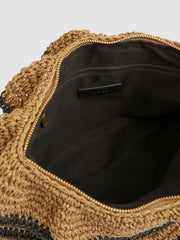 Raffia Ruffle Clutch Bag Natural | Womens