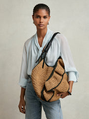 Raffia Ruffle Tote Bag Natural | Womens