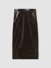 Atelier Laser-Cut Pencil Skirt Chocolate | Womens