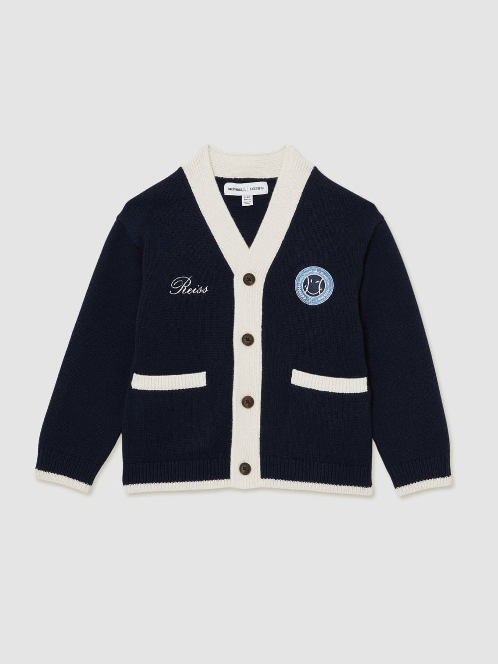 13-14 yrs SmileyWorld Logo Cardigan Unisex Fit Off White | Children
