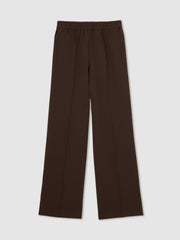 Petite Side-Stripe Wide-Leg Trousers Chocolate Brown | Womens