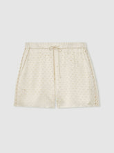 Laser Cut Drawstring Shorts White | Womens