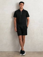 Bonded-Leather Low-Top Trainers Black | Mens