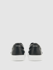 Bonded-Leather Low-Top Trainers Black | Mens