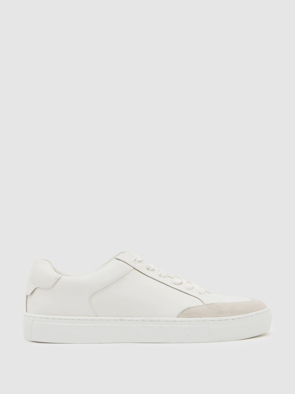 Bonded-Leather Low-Top Trainers White | Mens