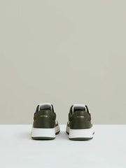 Leather Panelled Trainers Khaki/White | Womens