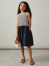 3-9 yrs Cotton Layered Sleeveless Midi Dress Navy | Children