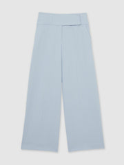 Lyocell-Linen Wide-Leg Trousers Blue | Womens