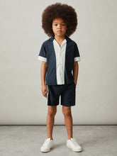 9-13 yrs Plissé Colour-Block Shorts Navy/White | Children