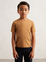 3-9 yrs Crew Neck T-Shirt Tan Brown | Children