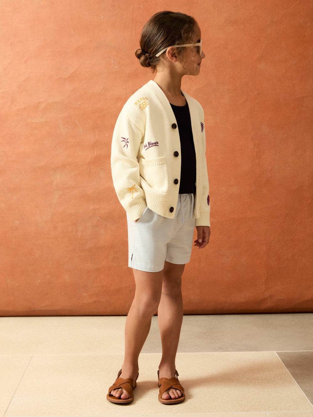 4-9 yrs SmileyWorld Embroidery Cardigan Unisex Fit Off White | Children