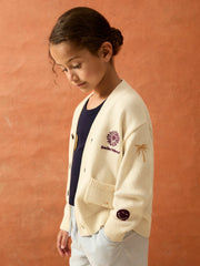 4-9 yrs SmileyWorld Embroidery Cardigan Unisex Fit Off White | Children