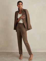 Petite Tailored Single Breasted Suit Blazer Mink Neutral | Womens