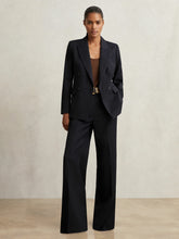 Petite Wool Blend Double Breasted Suit Blazer Navy | Womens