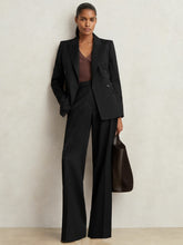 Petite Wool Blend Double Breasted Suit Blazer Black | Womens