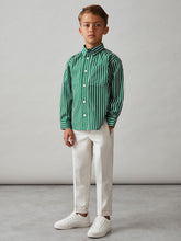 3-9 yrs Cotton-Poplin Striped Oversize Shirt Green/White | Children