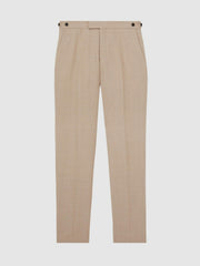 Wool-Blend Slim-Fit Suit Trousers Oatmeal Brown | Mens