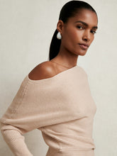 Asymmetric Draped Knitted Jumper Oatmeal Neutral | Womens