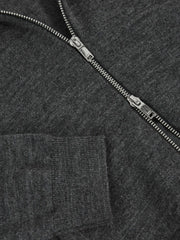 3-9 yrs Merino Wool-Blend Zip-Through Cardigan Derby Grey Melange | Children