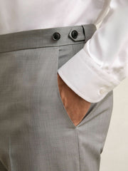 Slim-Fit Wool Suit Trousers Mid Grey | Mens