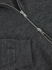 9-13 yrs Merino Wool-Blend Zip-Through Cardigan Derby Grey Melange | Children