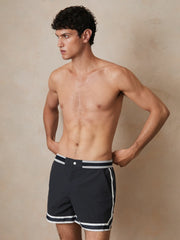 | Ché Stripe-Trim Swim Shorts Navy | Mens