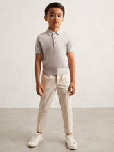 3-9 yrs Merino Wool Short Sleeve Polo Shirt Wicker Melange | Children