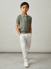 9-13 yrs Half-Zip Pointelle Polo Shirt Sage | Children