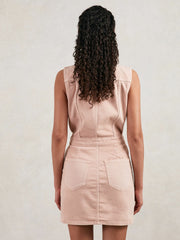 Good American Denim Zipped Mini Dress Petal Pink | Womens