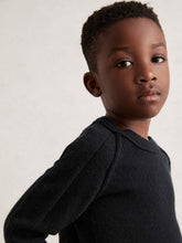 9-13 yrs Wool-Cashmere Reverse-Seam Jumper Navy | Children