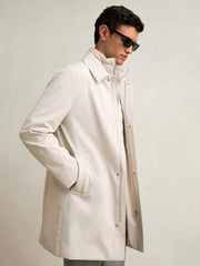 Hybrid Removable Funnel Neck Overcoat Light Stone | Mens